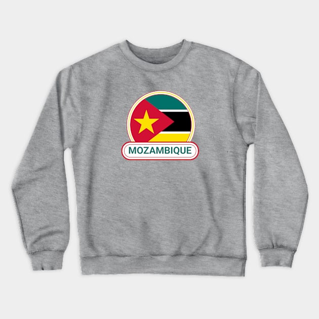 Mozambique Country Badge - Mozambique Flag Crewneck Sweatshirt by Yesteeyear